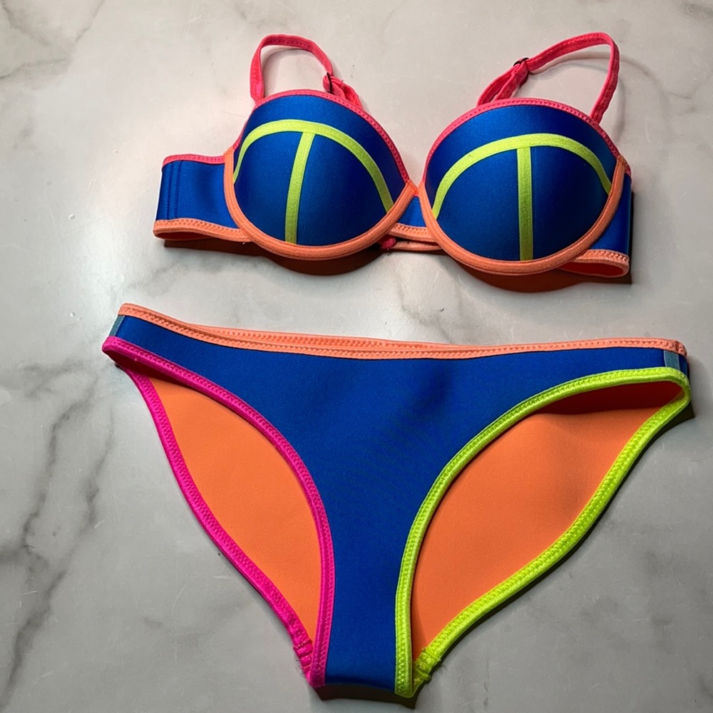 Triangl bikini neon blue small / medium NWOT